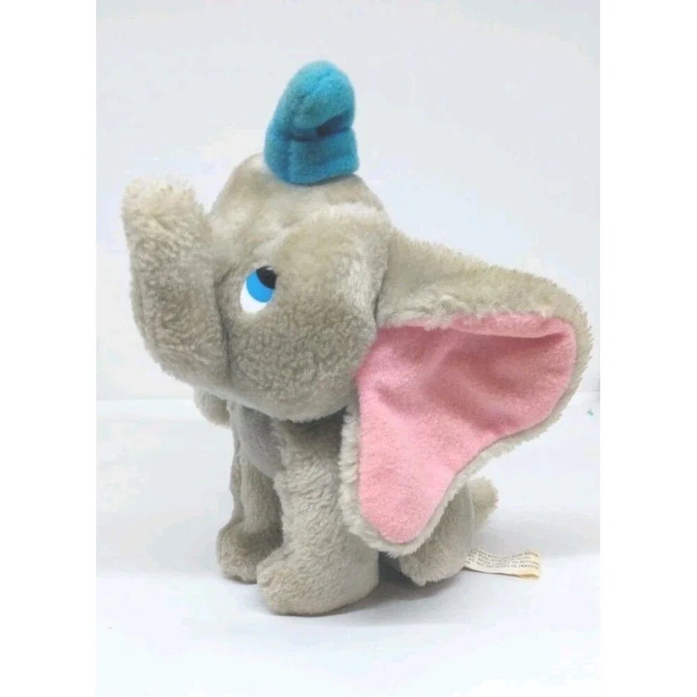 Vintage 1980’s Walt Disney Dumbo Gray Elephant Plush 8 Inch Tall Toy